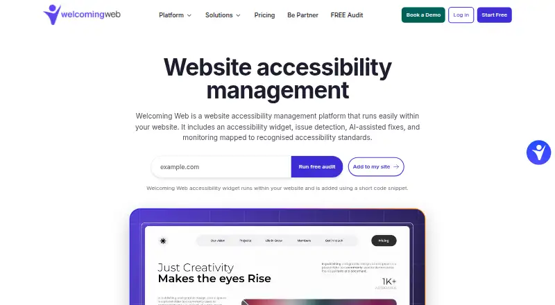 Welcoming Web screenshot