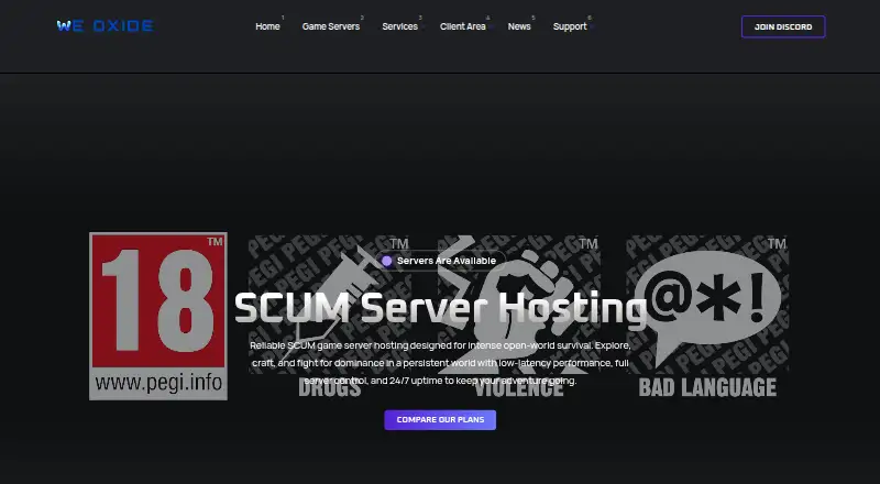 WeOxide SCUM Server Hosting screenshot