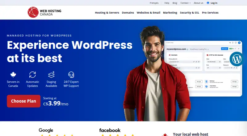 Web Hosting Canada Managed WordPress screenshot