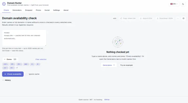 Domain Hunter screenshot