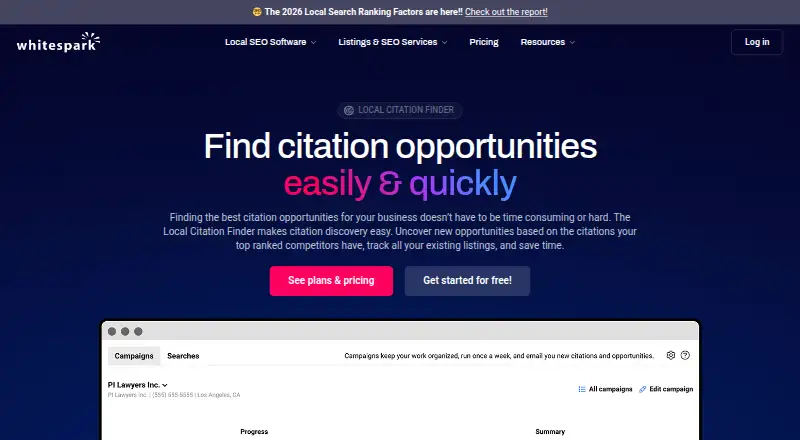 Whitespark Local Citation Finder screenshot
