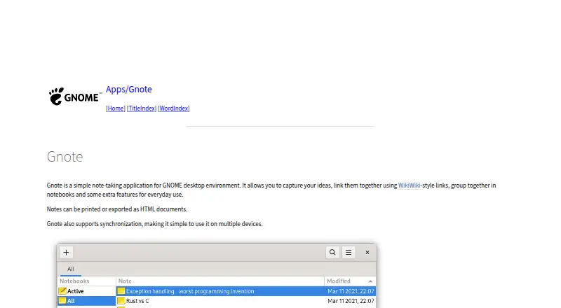 Gnote screenshot