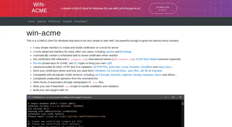 win-acme screenshot