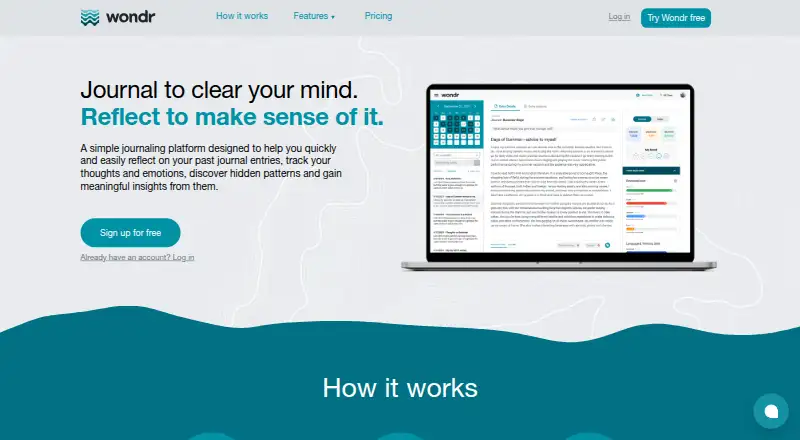 Wondr Journal screenshot