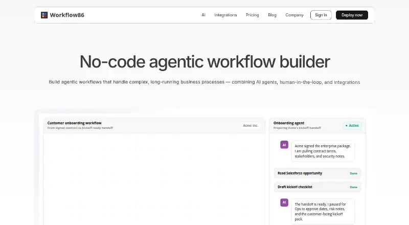 Workflow86 screenshot