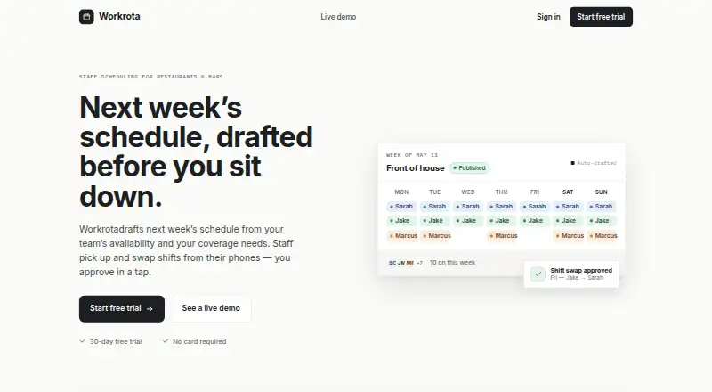 Workrota screenshot