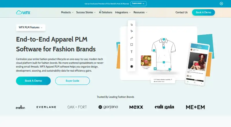 WFX Apparel PLM screenshot