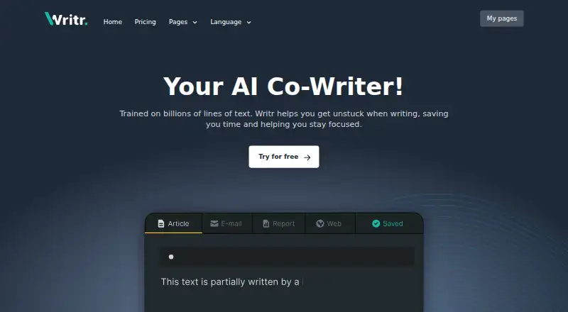 Writr screenshot