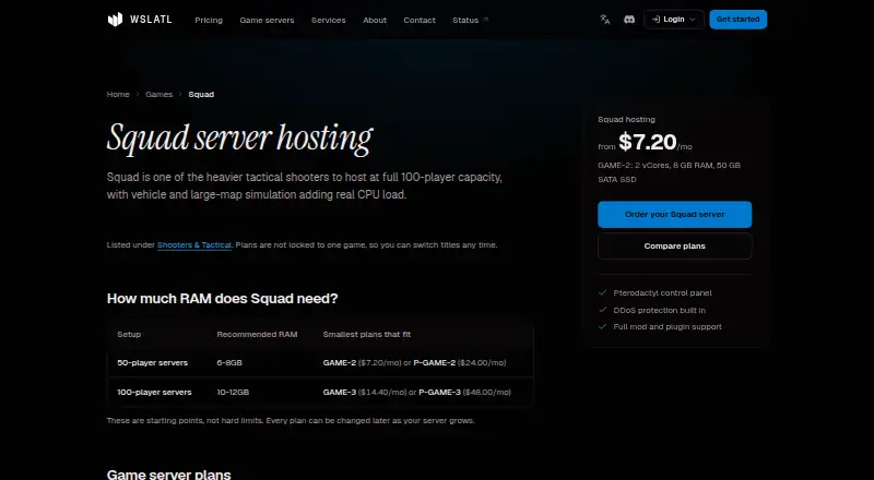 WSLATL Squad Server Hosting screenshot