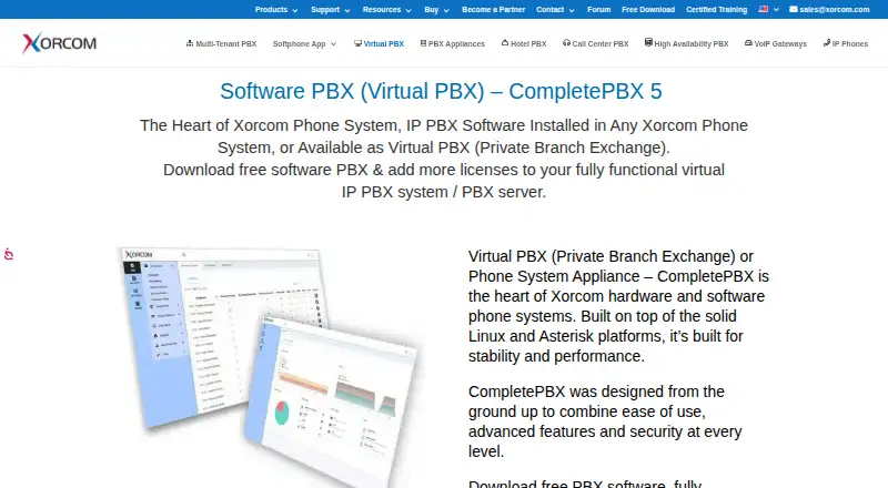 Xorcom CompletePBX screenshot