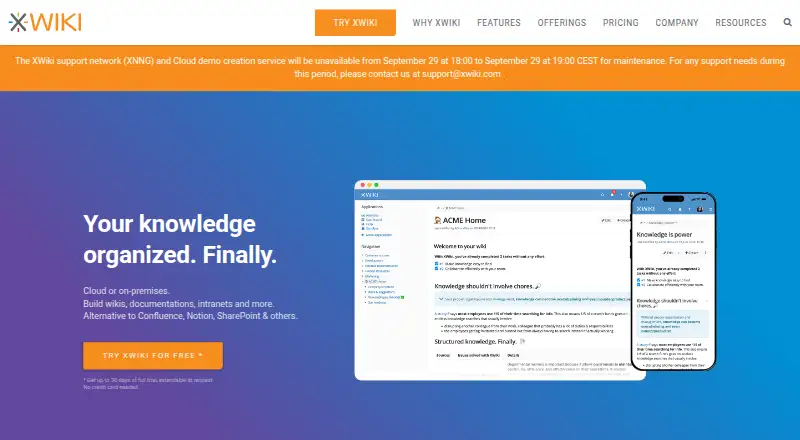 XWiki screenshot
