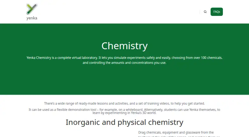 Yenka Chemistry screenshot