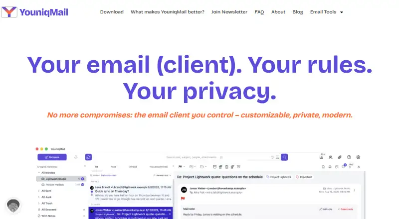 YouniqMail screenshot