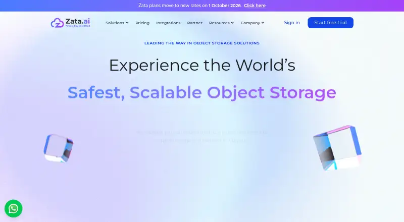 ZATA Object Storage screenshot