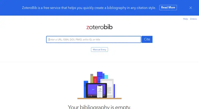 ZoteroBib screenshot