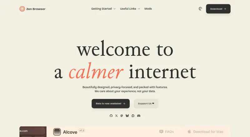 Zen Browser screenshot