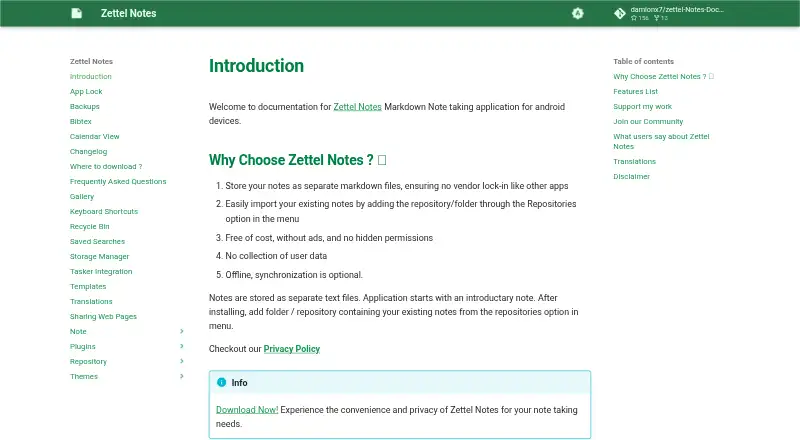 Zettel Notes screenshot
