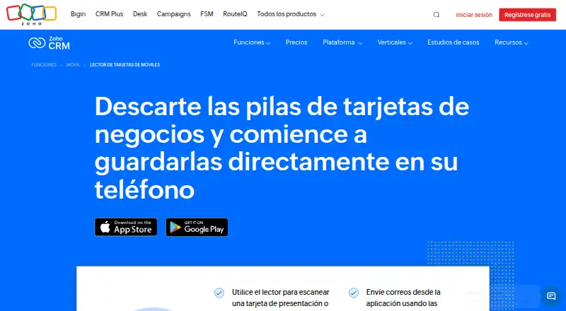Zoho Card Scanner screenshot