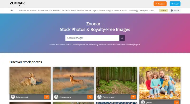 Zoonar screenshot