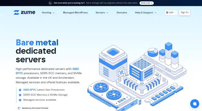 Zume Hosting Dedicated Servers screenshot