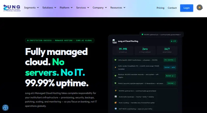 Zung Managed Cloud Hosting screenshot