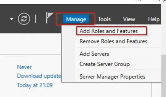 Install WSUS (Windows Server Update Service) - add roles and features