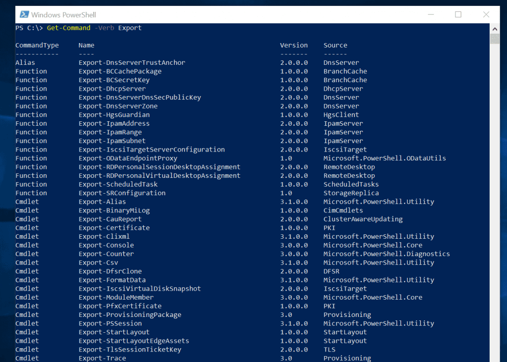 most useful powershell commands