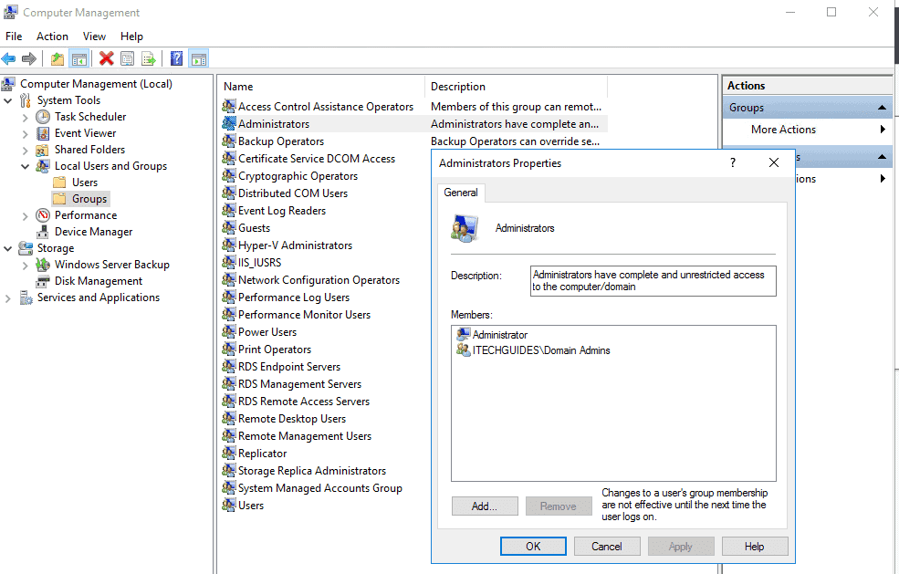 WSUS (Windows Server Update Service) - Add the Domain Admin account as member of the Local Administrators group on the server you wish to install WSUS role