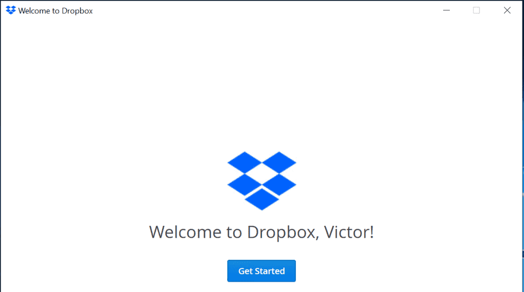 Dropbox login successfully installed on Windows 10!