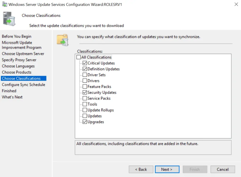 WSUS (Windows Server Update Service) - Decide updates clarification to download