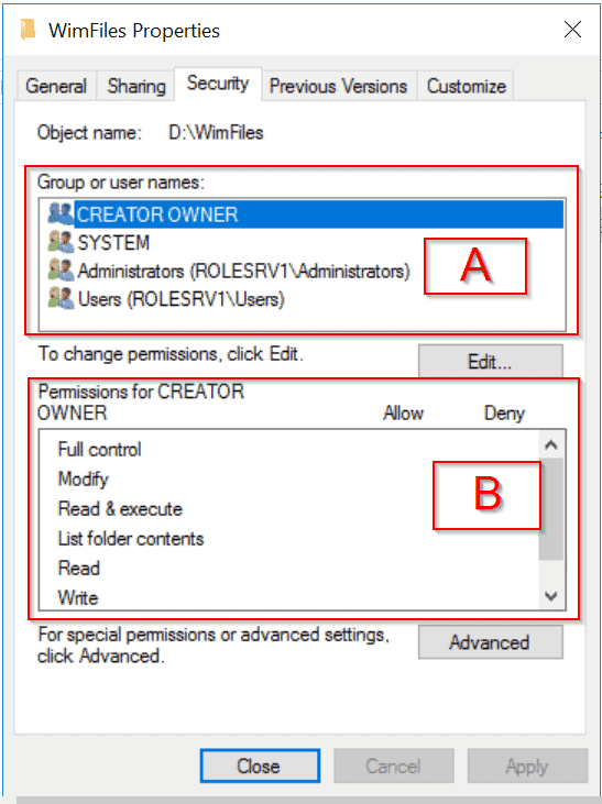NTFS Permissions with Share Permissions - NTFS permission features