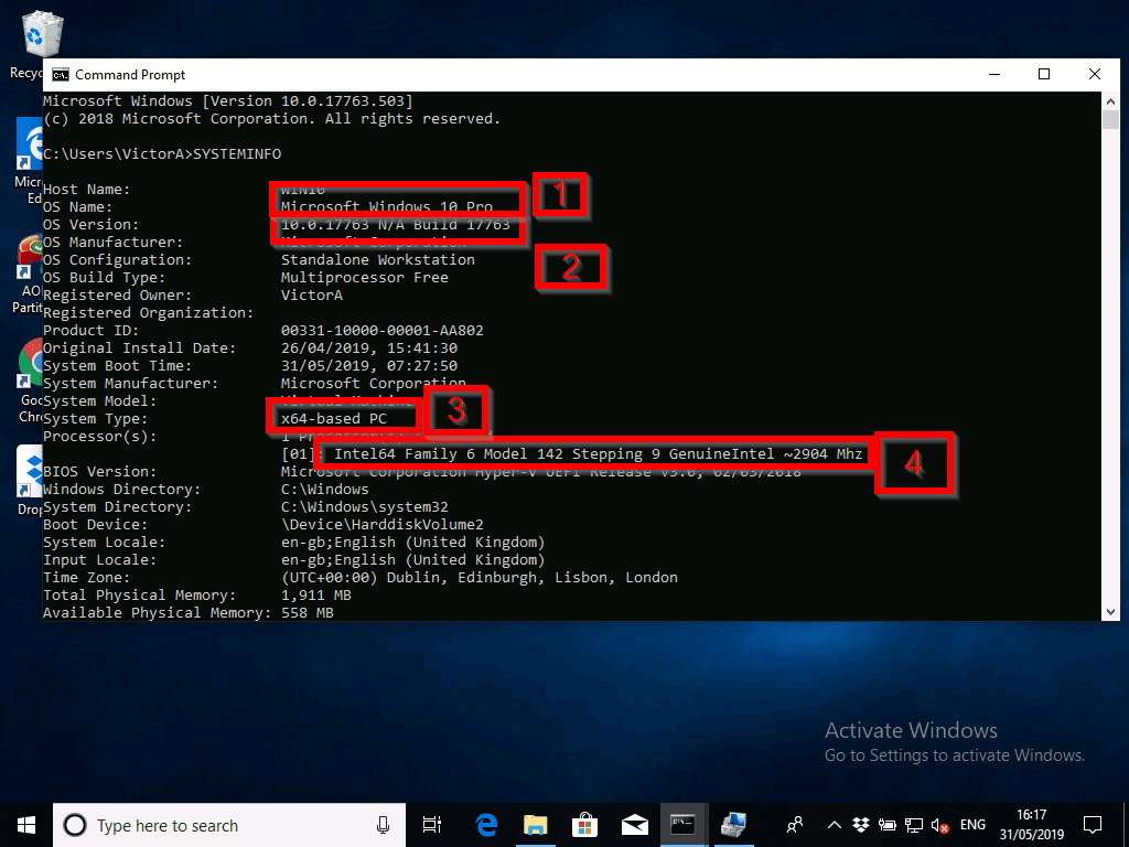 How to Check Windows 10 Version with systeminfo
