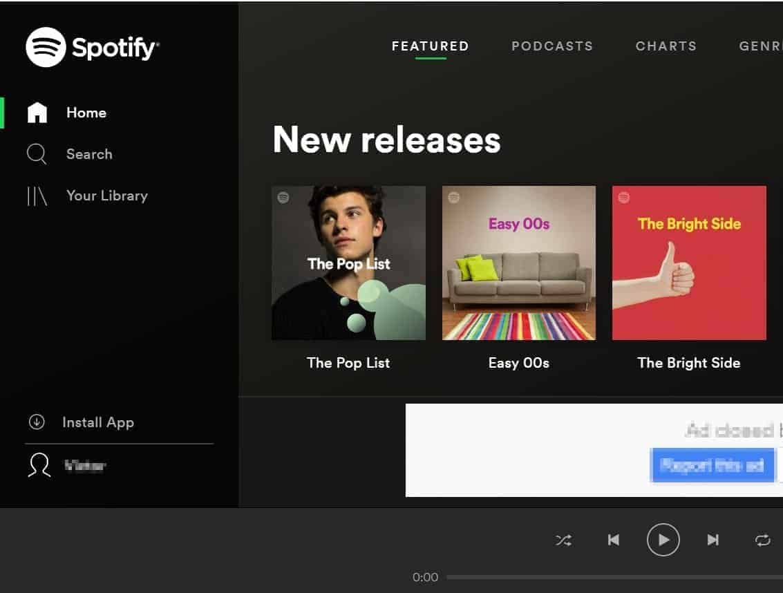 Spotify Online Player