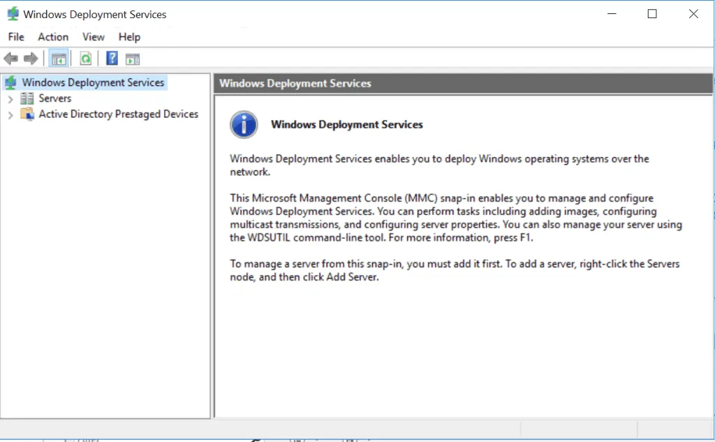 Windows Deployment Services (WDS) - WDS management console