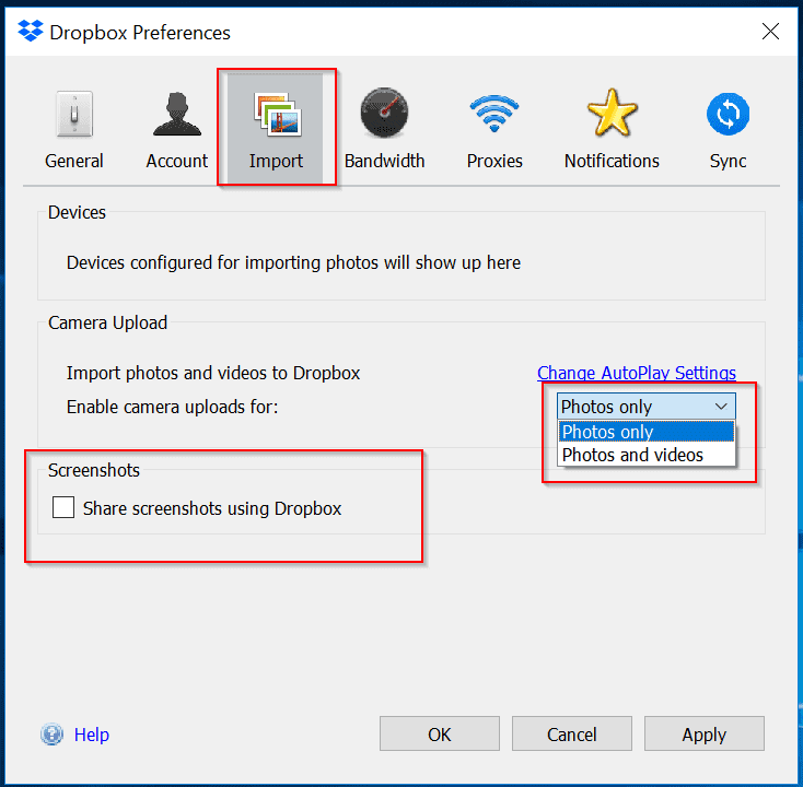 Dropbox login - Import Photos to Dropbox 