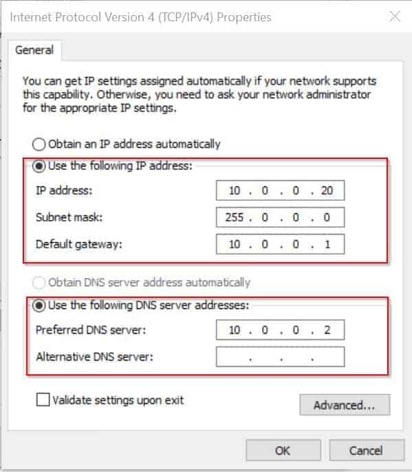 no static ip address bound to dhcp server