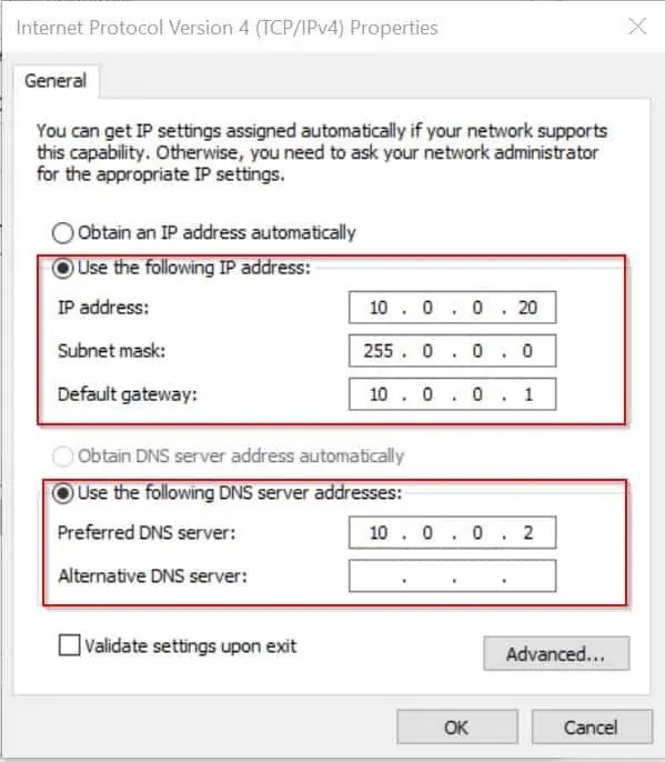 dhcp static assignment