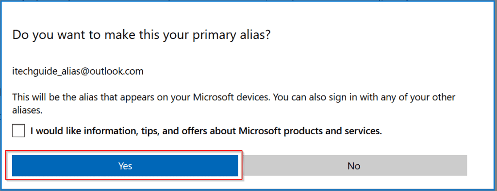 Hotmail Email (Now Outlook.com Email) - change primary email to alias