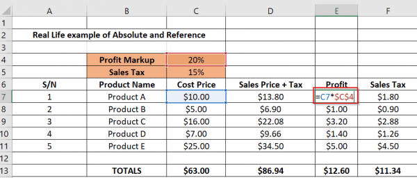 Absolute Reference vs Relative Reference Excel Explained