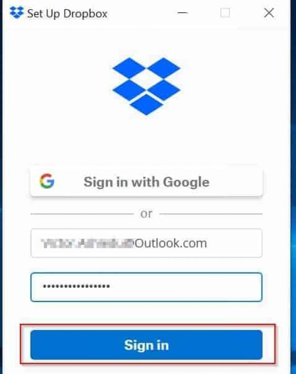 dropbox login screen dropbox login screen