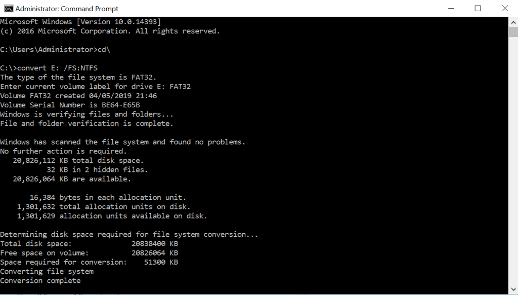 "The File is Too Large for the Destination File System" Error Message - convert fat32 to ntfs