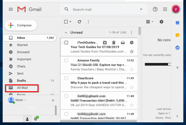 how to read all mail in gmail