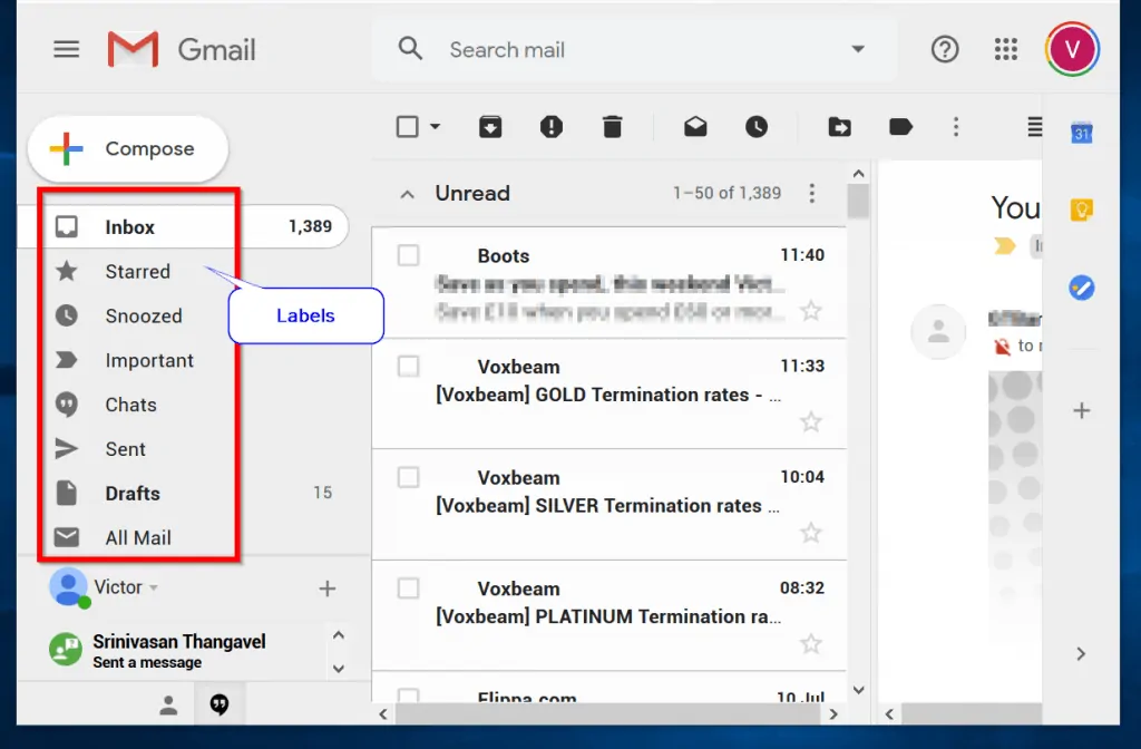 How to Archive a Single Gmail Email - click the Gmail label you wish to archive from