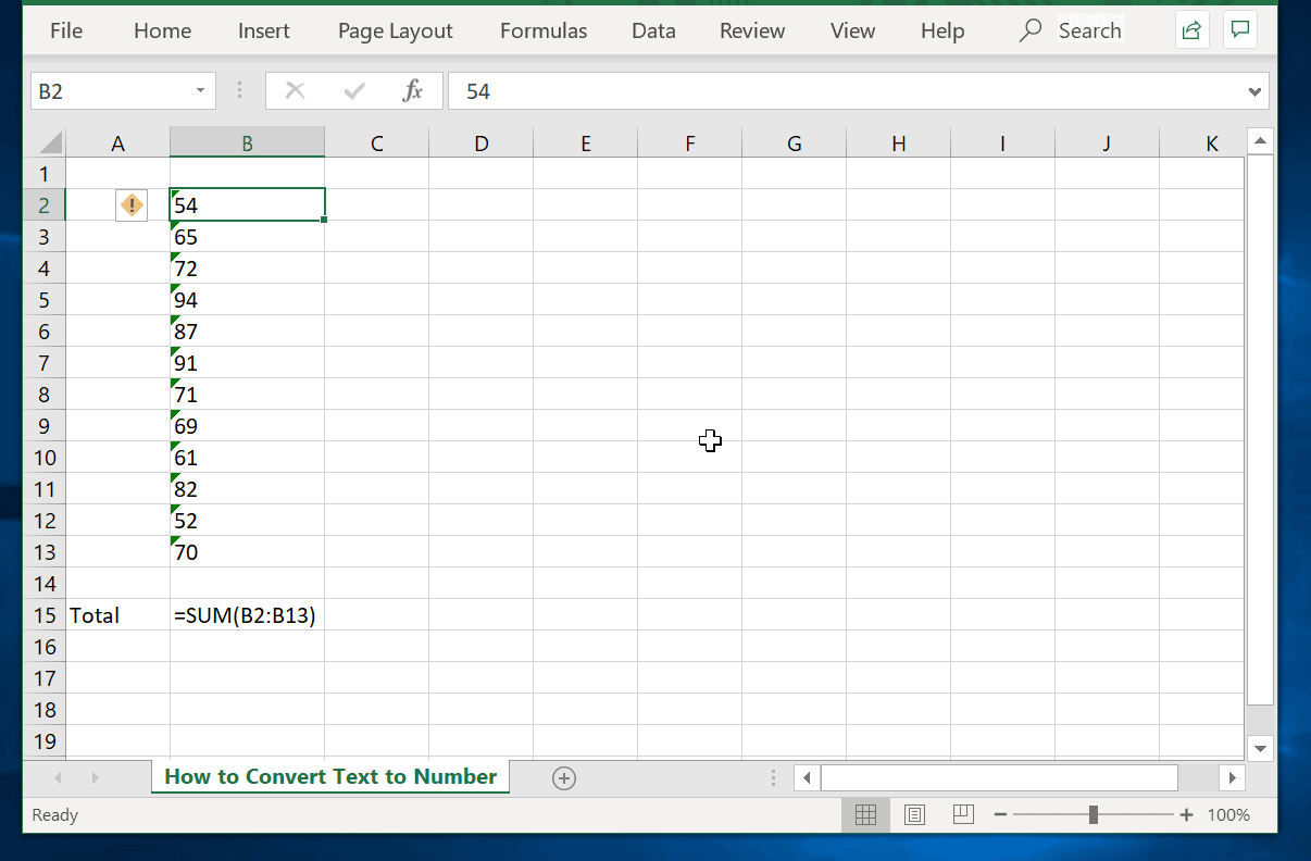 How to Convert Text to Number in Excel