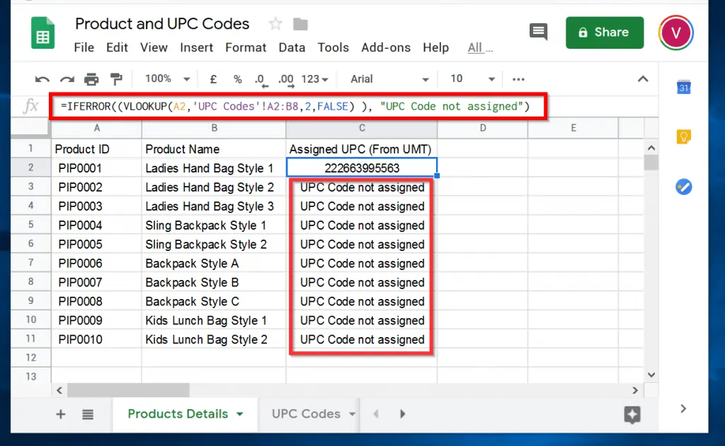 VLOOKUP in Google Sheets Example Explained