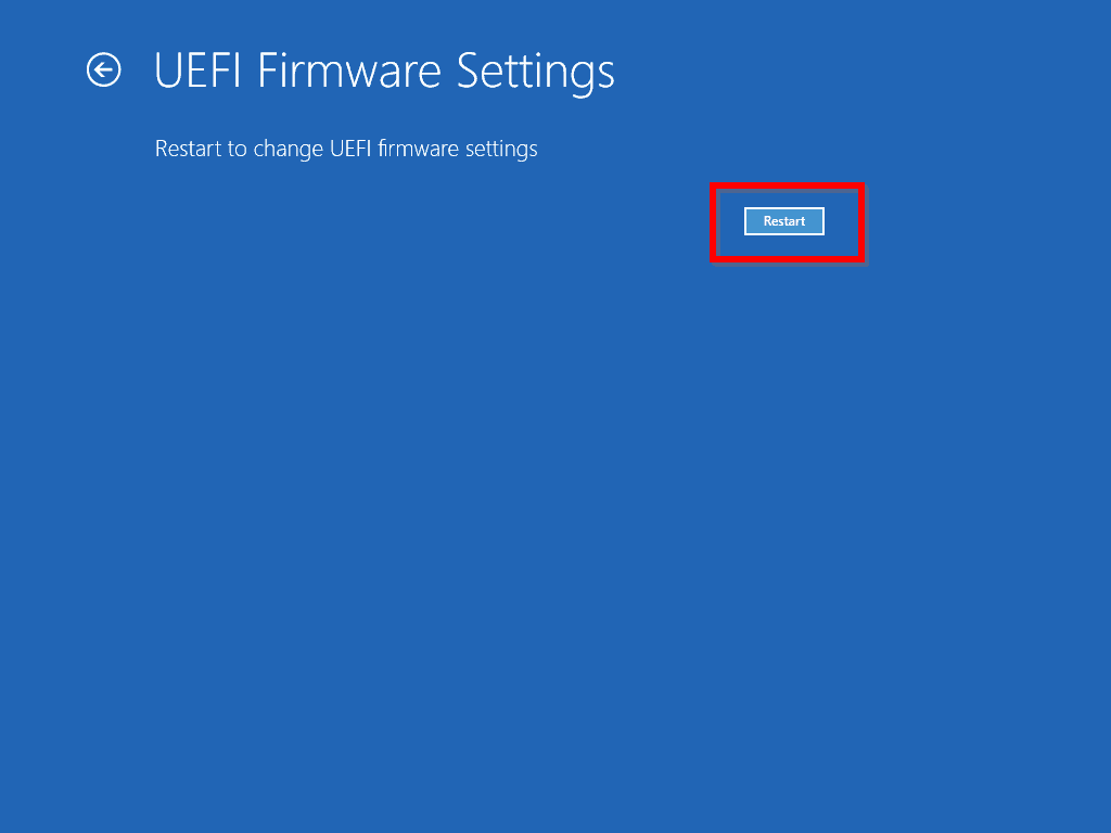 RestarttochangeUEFIFirmwaresettings