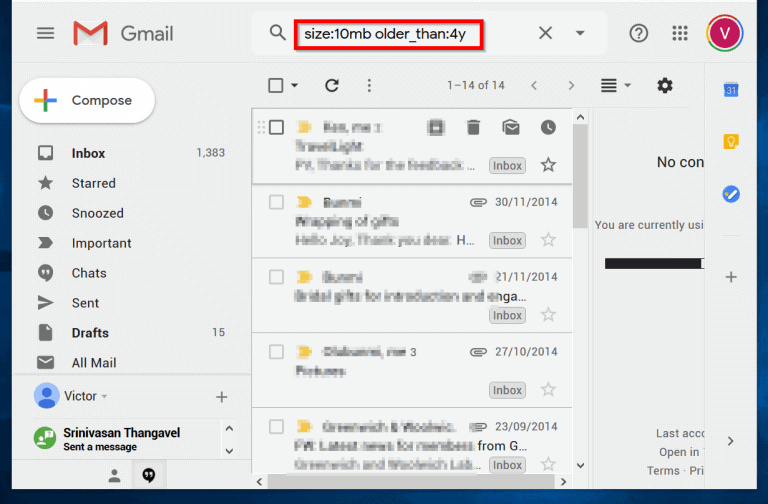 How to sort gmail by size using gmail search itechguides