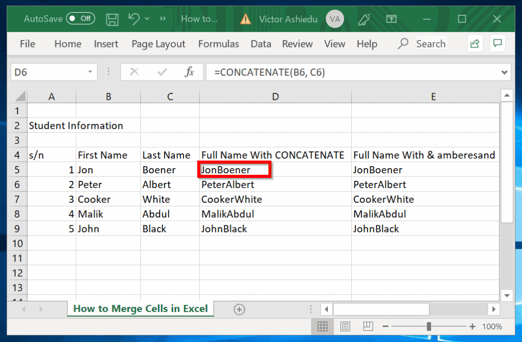 How to merge cells in excel in 2 easy ways itechguides