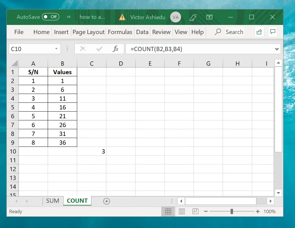 How to Count in Excel Using Excel Count Function