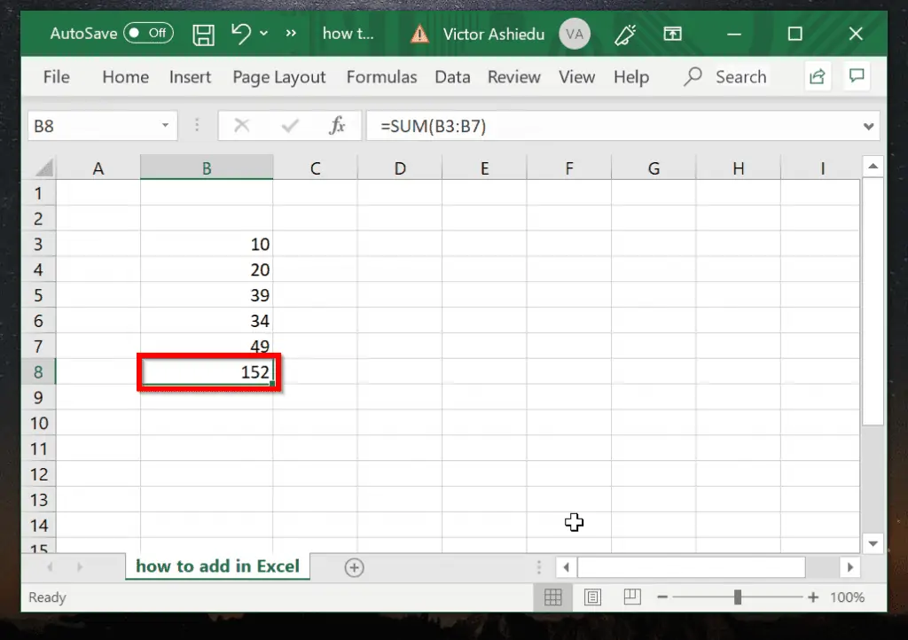 How to Add Columns in Excel with AutoSum